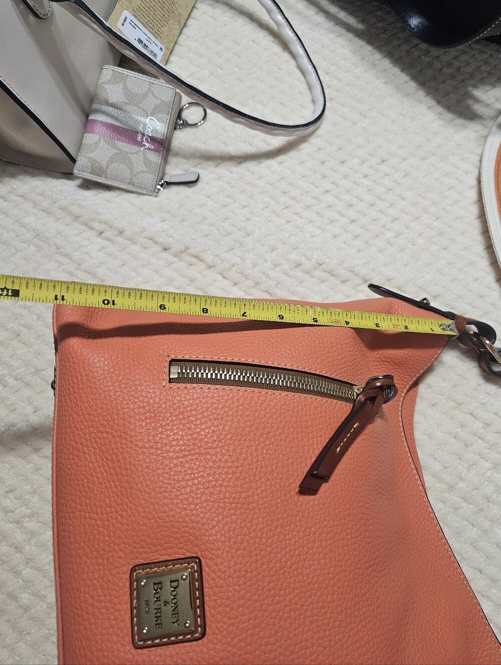 Dooney & Bourke Coral Pebbled Leather Cooper Hobo Shoulder Bag - Picture 11 of 14